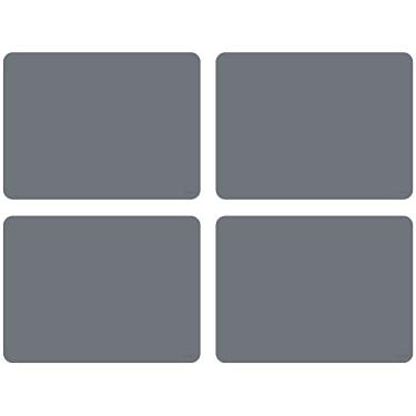 Imagem de GASARÉ, Conjunto de 4 Jogos Americanos de Silicone, Antiderrapantes, Fáceis de Limpar, Resistentes ao Calor, Flexíveis, 20% mais Espessos, 40,6 x 30,4 cm x 1,1mm, (Cinza)