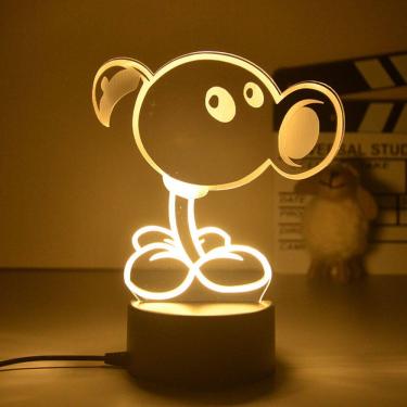 Imagem de Luz noturna LED 3D Plants vs Zombies Peashooter que muda de cor