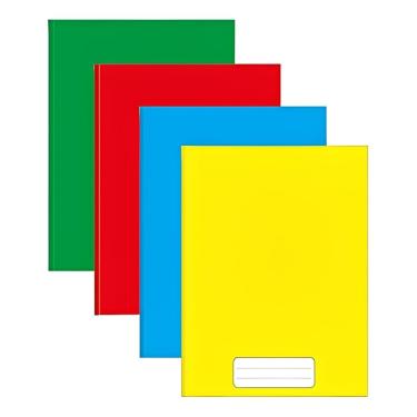 Imagem de Kit 4 Cadernos Brochura Escolar Grande Capa Dura 48 Folhas