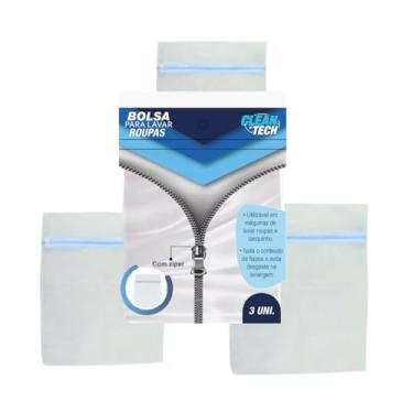 Imagem de Kit 3 Bolsas para Lavar Roupas com Zíper, Poliéster, Tamanhos P M G, Proteção para Roupas Delicadas e Íntimas Serve tanto Para Lavar Máquina quanto Para Organizar roupas intens em Malas de viagem