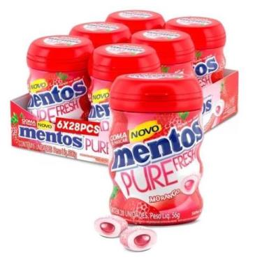 Imagem de Chicle Mentos Pure Fresh 6unX56g Perfetti Morango