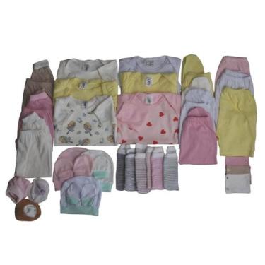 Imagem de Body Bebê + Mijão Liso E Reativo Kit C/36 Peças Roupa Bebê - Taya Baby