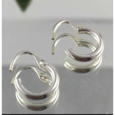 Imagem de 2 Pares Brinco Feminino Prata Maciça 925 Argola 11 Mm - Lojas La&Amp;N