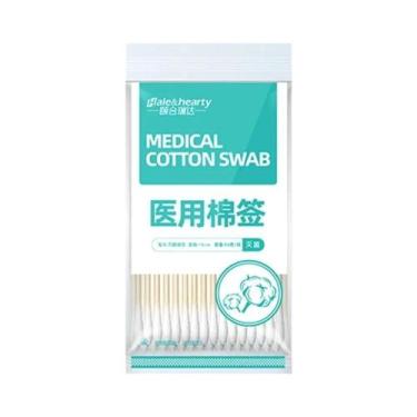 Imagem de Cotonetes Estéreis Descartáveis Com Ponta Única Para Limpeza De Ferida