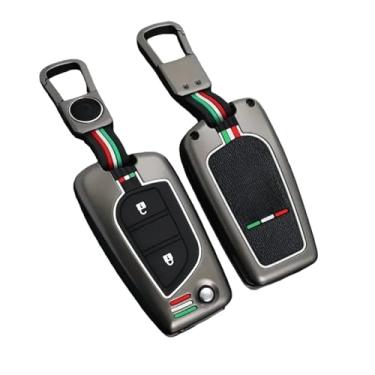 Imagem de Capa de chave compatível com toyota, projetada especificamente, compatível com corolla camry rav4 azeal hanlan leeding, acessórios automotivos(B two-key folding (cool gun) buckle)
