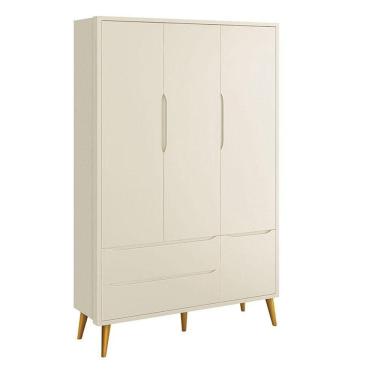 Imagem de Guarda Roupa Infantil Theo 3 Portas Areia com Pés Amadeirados - Reller