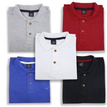 Imagem de Kit 5 Camisa Polo Envoy Tecido Piquet Básica Masculina - Daze Modas, M