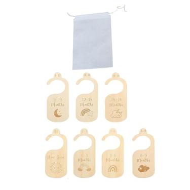 Imagem de Milageto 7x divisores de armário de bebê roupas de bebê tamanho cabide organizador de roupas de berçário divisores