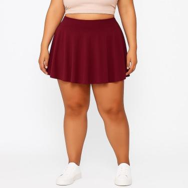Imagem de Short Saia Babado Plus Size Tapa BumBum Em Suplex WOLFOX Fitness-Feminino
