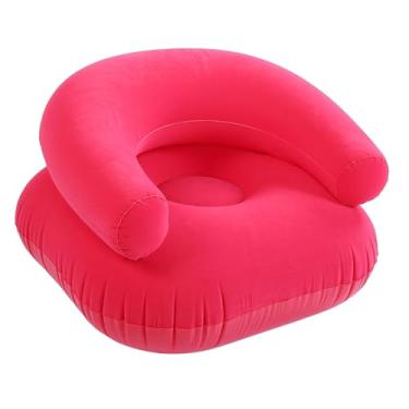 Imagem de Asixxsix Cadeiras infláveis ​​para sacos de feijão, sofá inflável dobrável portátil, cadeira inflável para noites de cinema ao ar livre, 28,74 x 28,74 x 20,47 pol. (Rosa vermelha)