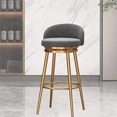 Imagem de KIDYBO Banquetas de bar 66 cm de altura de assento de veludo para cozinha, banquetas de bar com costas, cadeiras de ilha de fazenda, cadeira de bar