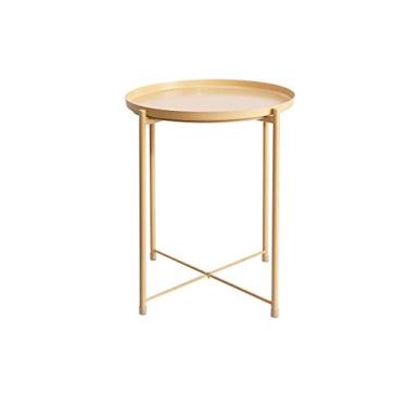 Imagem de Mesas de cabeceira estilo nórdico moderno metal pequena mesa de café sofá mesa de chá lateral para sala de estar, móveis domésticos simples, mesa de centro (cor: A) (B)