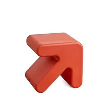 Imagem de Pequena mesa lateral moderna, mesa de fim, mesa de centro, mesa de cabeceira e banco para sala de estar, escritório, quarto, banheiro, showroom, porta-revistas moderno, simples (vermelho)