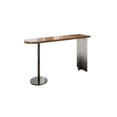 Imagem de Mesa de centro semicircular de altura longa para sala de estar para espaços estreitos (140 x 40 x 105 cm)