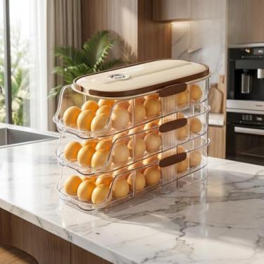 Imagem de Organizador de Ovos para Porta de Geladeira com Sistema Rolante | Porta Ovos Empilhável Premium