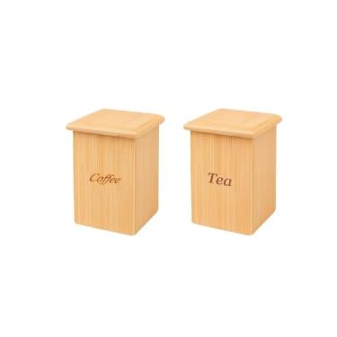 Imagem de Genérico, Pote Cafe e Cha Bambu Tampa Organizador Porta Mantimentos