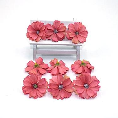 Imagem de NevStp 50 peças de flores de 4,5 cm, mini flores artificiais de seda, decoração de casa, casamento, faça você mesmo, coroa de cabeça FA,12