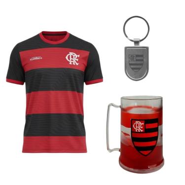 Imagem de Kit Flamengo Camisa Emoção + Caneca + Chaveiro Brasão - Masculino-Masculino