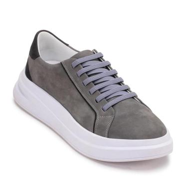 Imagem de Tênis Masculino Casual Solado Alta Couro Legitimo PU-Masculino