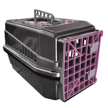 Imagem de Caixa de Transporte N5 para Cães e Gatos – Transportador Pet Resistente e Ventilado para Viagens e Passeios(ROSA)