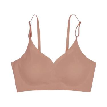 Imagem de Sutiã Sem Costura De Seda Gelada Para Mulheres, Top Cropped Básico Com