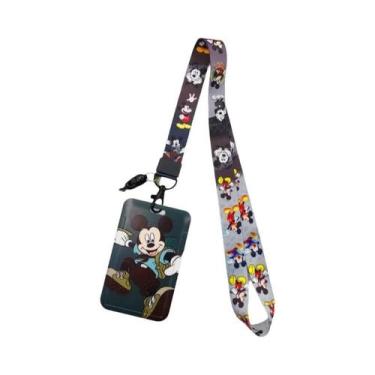 Imagem de Porta-Crachá Disney Mickey Para Crianças, Cordão Para Pescoço, Chaveir