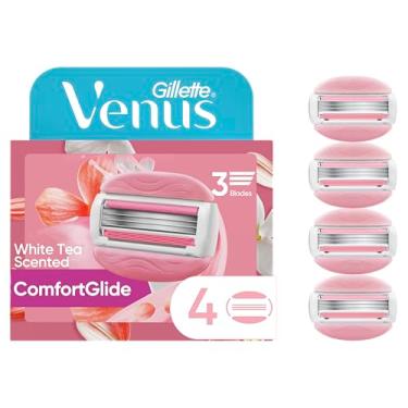 Imagem de Gillette Venus Recargas de Lâmina de Barbear Feminina Comfortglide, 4 Contagens, Barra de Gel com Aroma de Chá Branco Protege Contra Irritação Da Pele