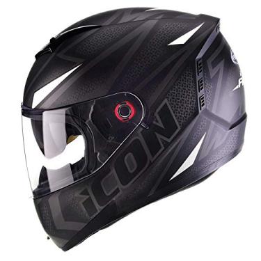 Imagem de Capacete Fechado Moto Peels Icon Fast Preto Fosco com Branco 60