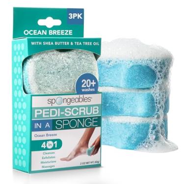 Imagem de Esponja esfoliante para pés Pedi Scrub 20+ esponja de lavagem, brisa do oceano, 3 unidades