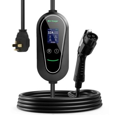 Imagem de Carregador EV nível 2, 32 Amp 240V, carregador portátil de veículo elétrico com cabo de 7,6 m, conector J1772 compatível com todos os plugues PHEV/EV, NEMA 14-50