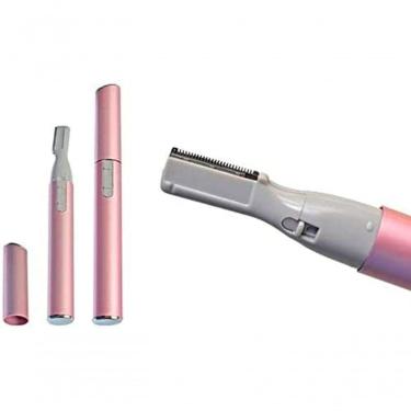 Imagem de Mini Depilador Elétrico Aparador De Buço Sobrancelha Barba Caneta Rosa