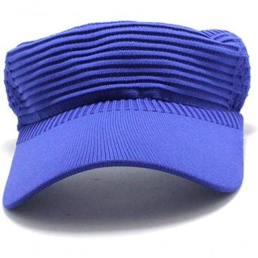 Imagem de Viseira De Praia Feminina Boné Com Proteção Solar Aba Longa Azul Royal