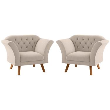 Imagem de Conjunto Poltrona Decorativa Roseira Inca Areia