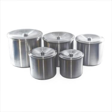 Imagem de Kit Jogo Porta Mantimentos Lata Alumínio Fosco 5 Peças