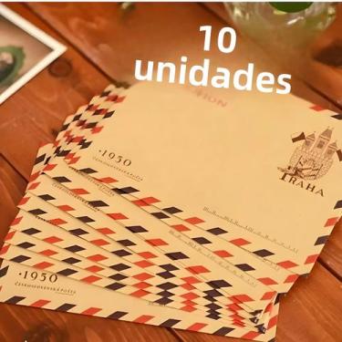 Imagem de Cartões Postais Retrô Com Envelope Kraft, 10 Peças, 9.7x7.5cm, Armazen