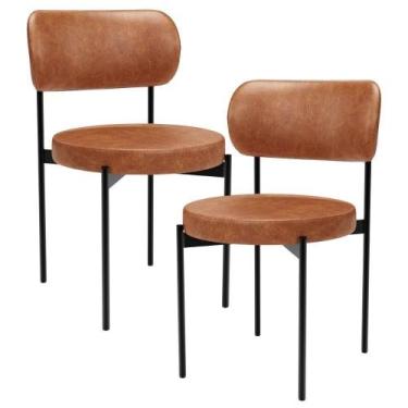 Imagem de Kit 02 Cadeiras Estofadas Para Sala De Jantar Louvre L02 material sint