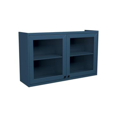 Imagem de Armário Aéreo P- Cozinha évora Ph 3122 C- 2 Portas C- Vidro 120cm Azul - Herval