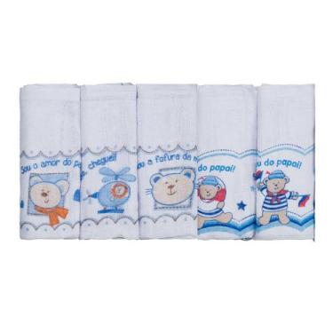 Imagem de Kit 5 Fraldas de Pano para Bebê 65cmx65cm Fraldas Incomfral, Masculino