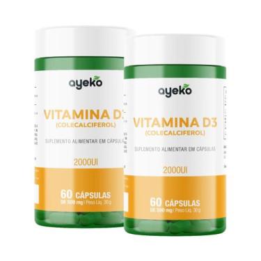 Imagem de 2X Vitamina D3 (Colecalciferol) 2000 UI 60 Cápsulas - Ayeko