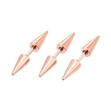 Imagem de Brincos Clássicos De Aço Inoxidável Com Rebites E Espinhos Estilo Punk