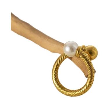 Imagem de Anel Feminino Vintage De Aço Inoxidável Com Imitação De Pérola, Moda D