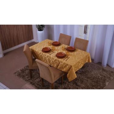 Imagem de Toalha de Mesa Jacquard Dourada 1,35x1,50 - - Bf Confeccoes