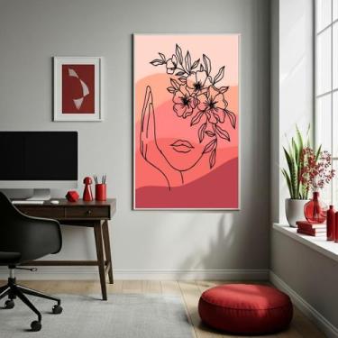 Imagem de Quadro Decor Mulher De Flores 70X50Cm Mold Preta - Quadros On-Line