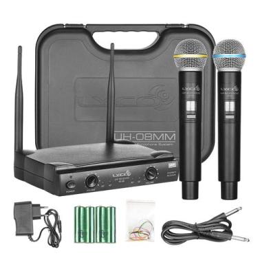 Imagem de 2 Microfone Sem Fio De Mão UH08MM Lyco Com 52 Frequências UHF e Nota F