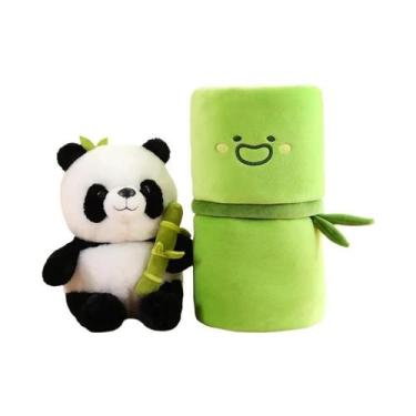 Imagem de Pelúcia Gigante Panda De 25CM Com Balde De Armazenamento Em Formato De