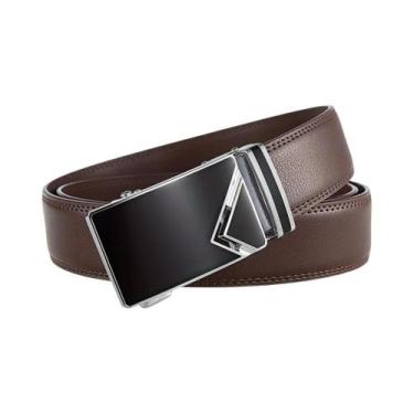 Imagem de Cinto Masculino Automático De Couro Genuíno Para Negócios, Fivela De L