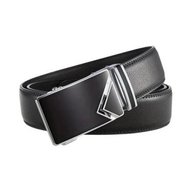 Imagem de Cinto Masculino Automático De Couro Genuíno Para Negócios, Fivela De L