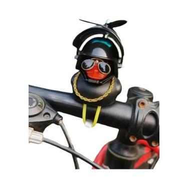 Imagem de Campainha De Bicicleta Em Formato De Pato De Borracha Preto E Amarelo 