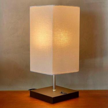 Imagem de Abajur luminária de Mesa Clássico Quadrado aluminio Com Interruptor e 