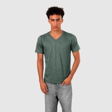 Imagem de Kit  3 Camisas Camisetas Slim Fit Masculina  Básica Gola V-Masculino